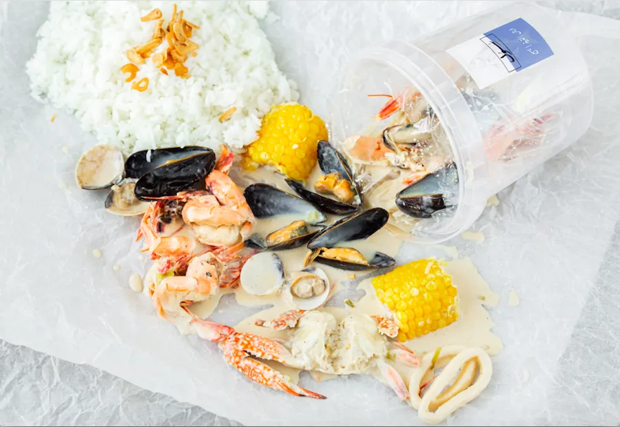 Mixed Seafood Bucket with Creamy Lemon Sauce