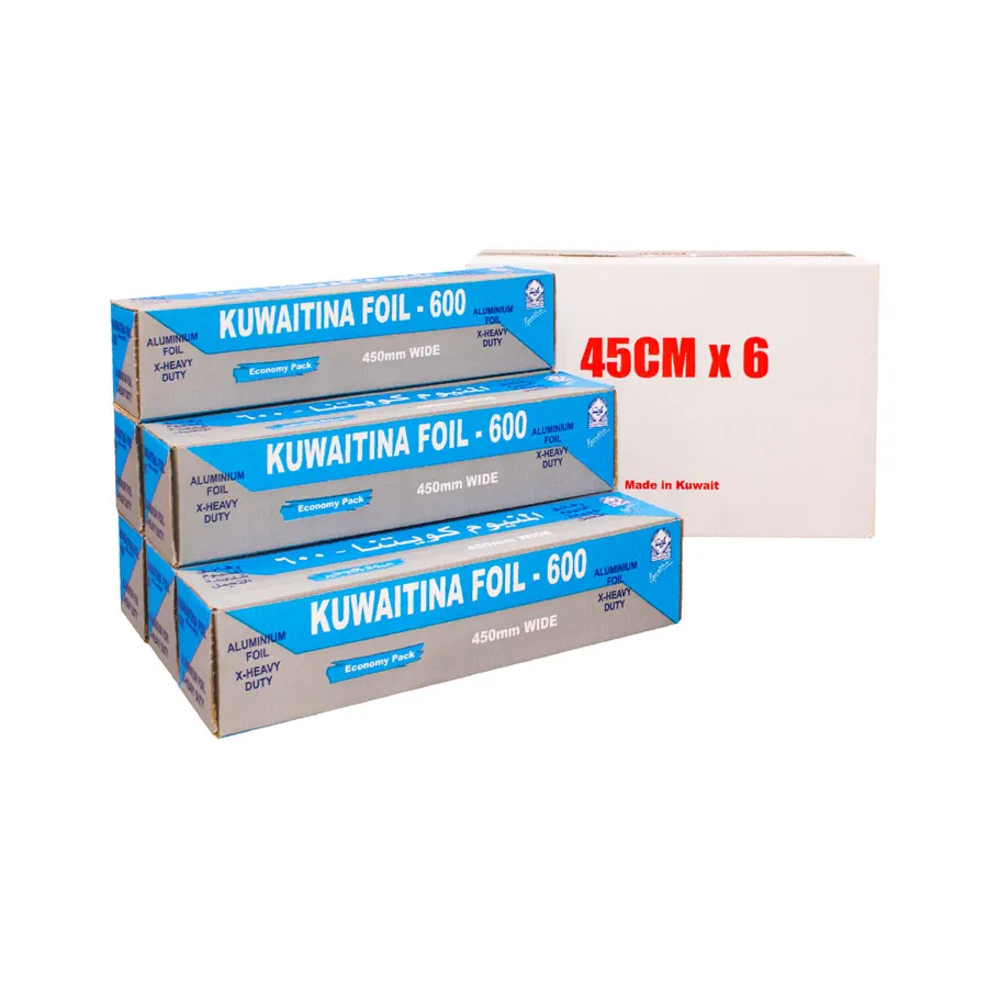 CARTON 6 PCS - KUWAITINA ALUMINIUM FOIL 600 × 45CM - LIGHT BLUE