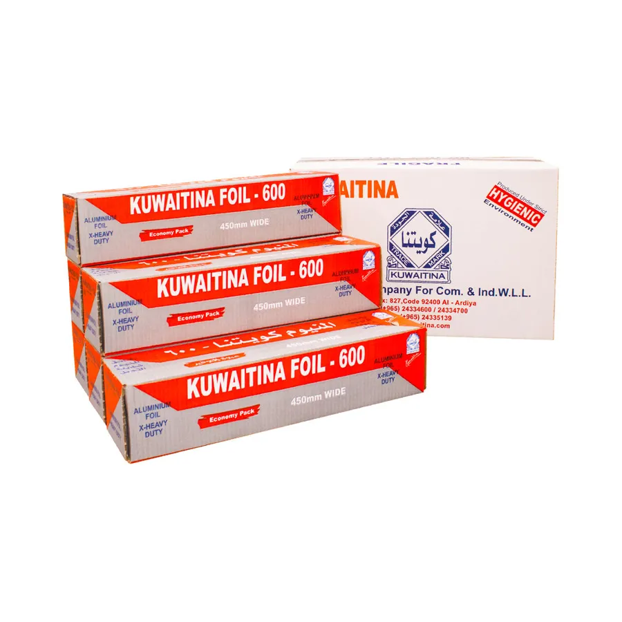 CARTON 6 PCS KUWAITINA ALUMINIUM FOIL 600 × 45CM - RED