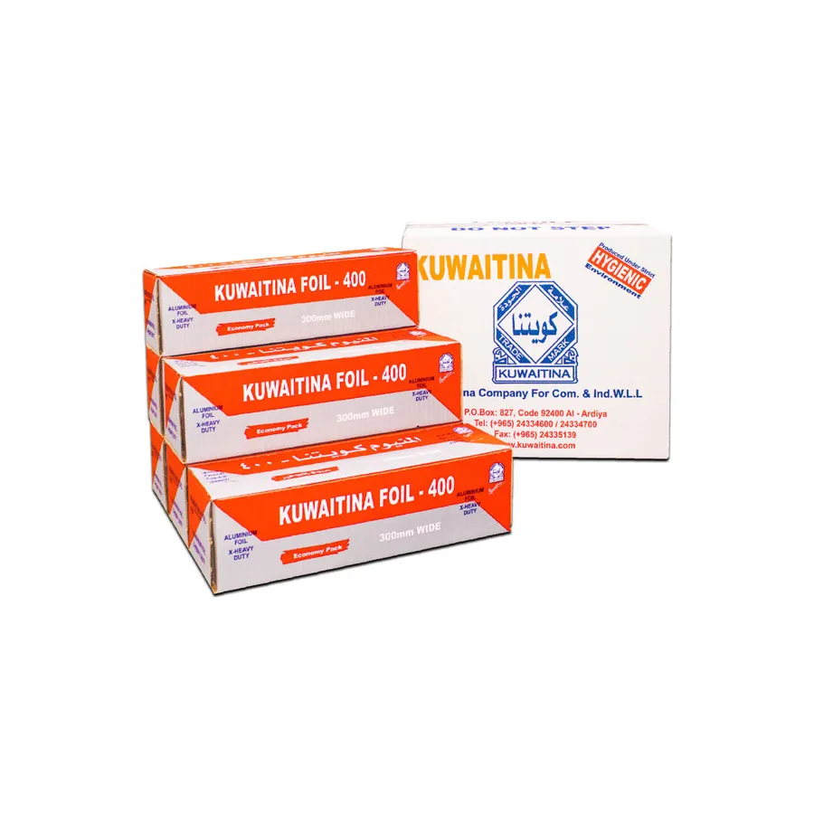 CARTON 6 PCS KUWAITINA ALUMINIUM FOIL 400 × 30 CM - RED
