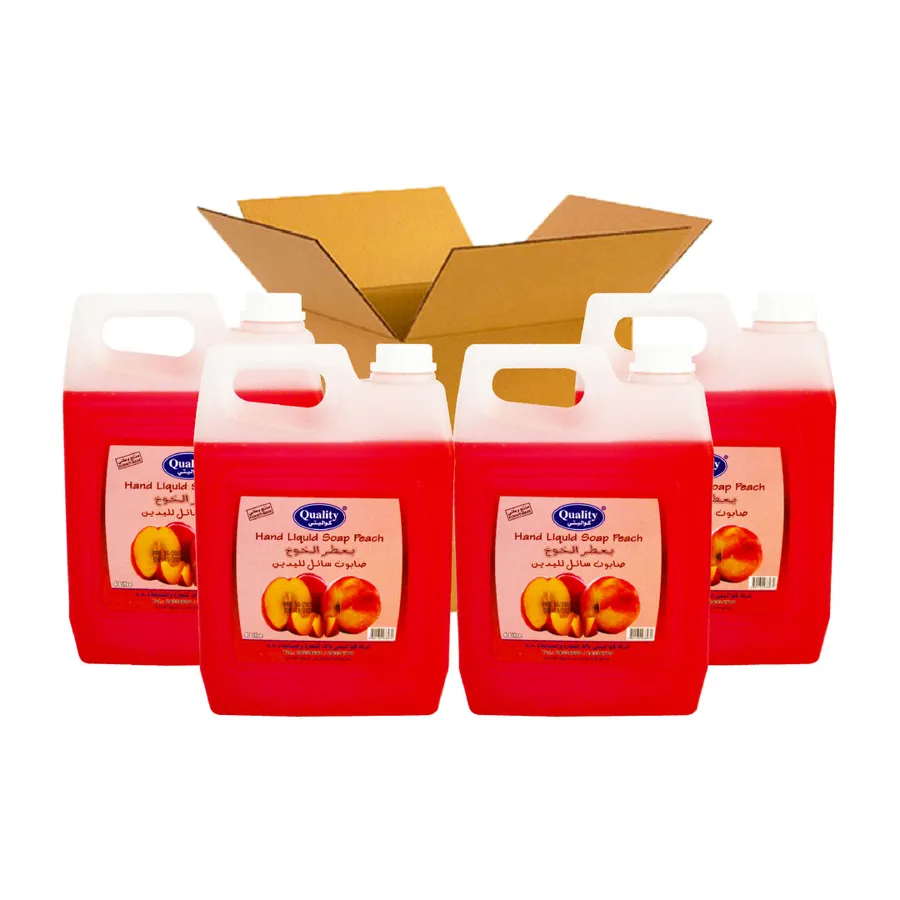 CARTON 4 PCS QUALITY HAND LIQUID SOAP 4 ltr - PEACHE