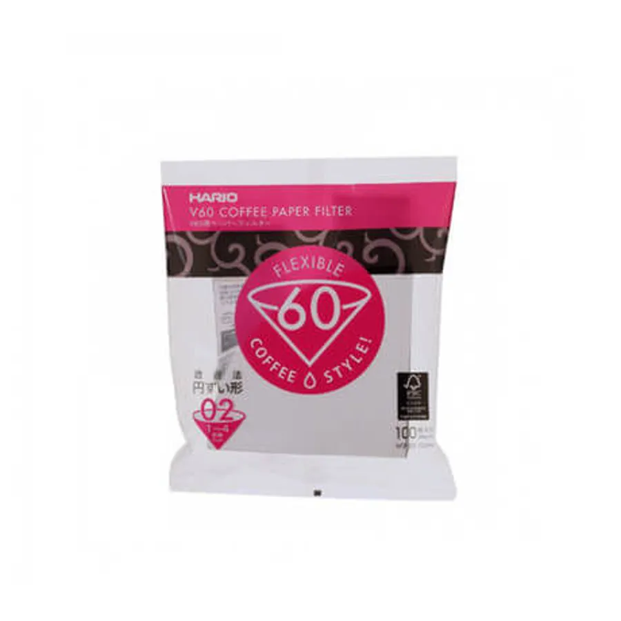 Hario V60 2 Cup 100pcs White Paper Filters