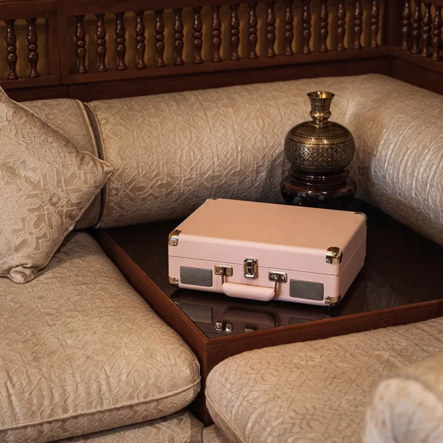 Coral Turntable with One Record of your Choice