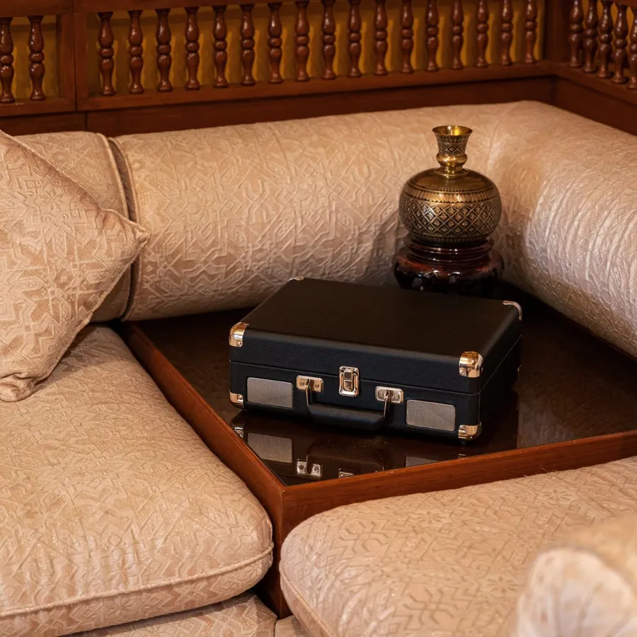 Black Turntable with One Record of your Choice