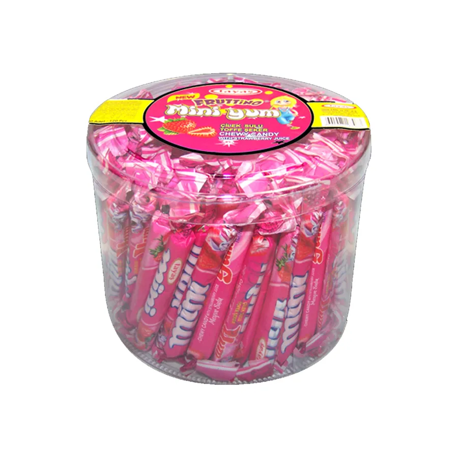 Tayas Miniyum Strawberry Flavor Soft Chewy Candy Sticks 120 Pieces