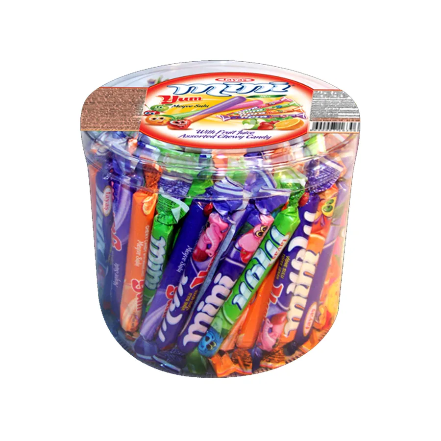 Tayas Miniyum Assorted Fruit Flavor Soft Chewy Candy Sticks 120 Pieces