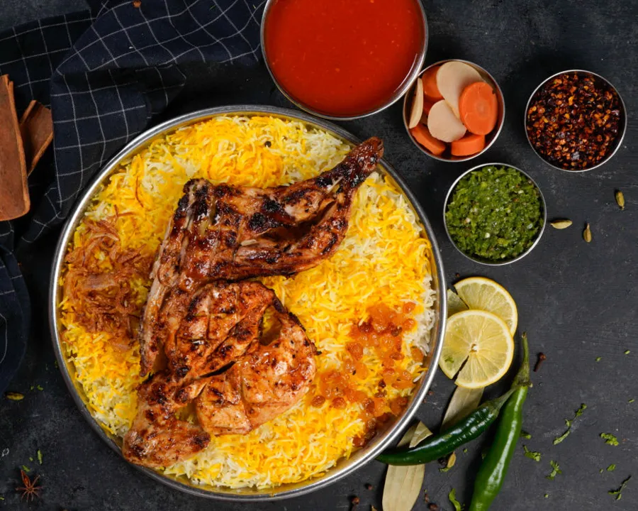 Half Grilled Chicken With Rice