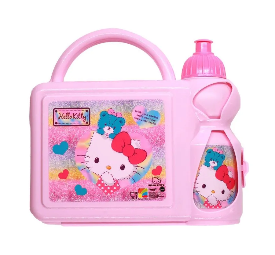 Hello Kitty - Lunch Box + Water Bottle - Assorted Print