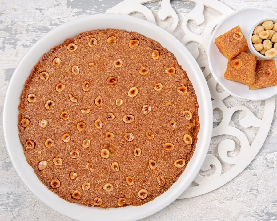 Hazelnut Basbosa Plate