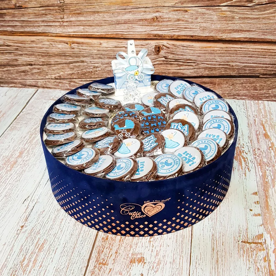 Baby Boy Chocolate Round Tray