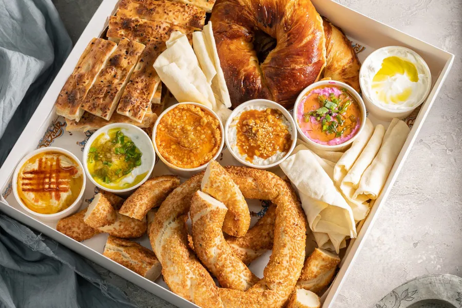 Turkish Mezze And Bread Box