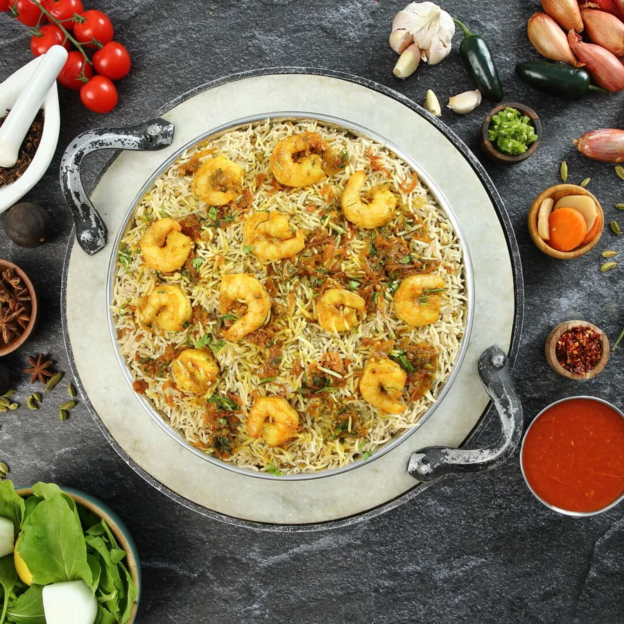 Mumawash with tender shrimps