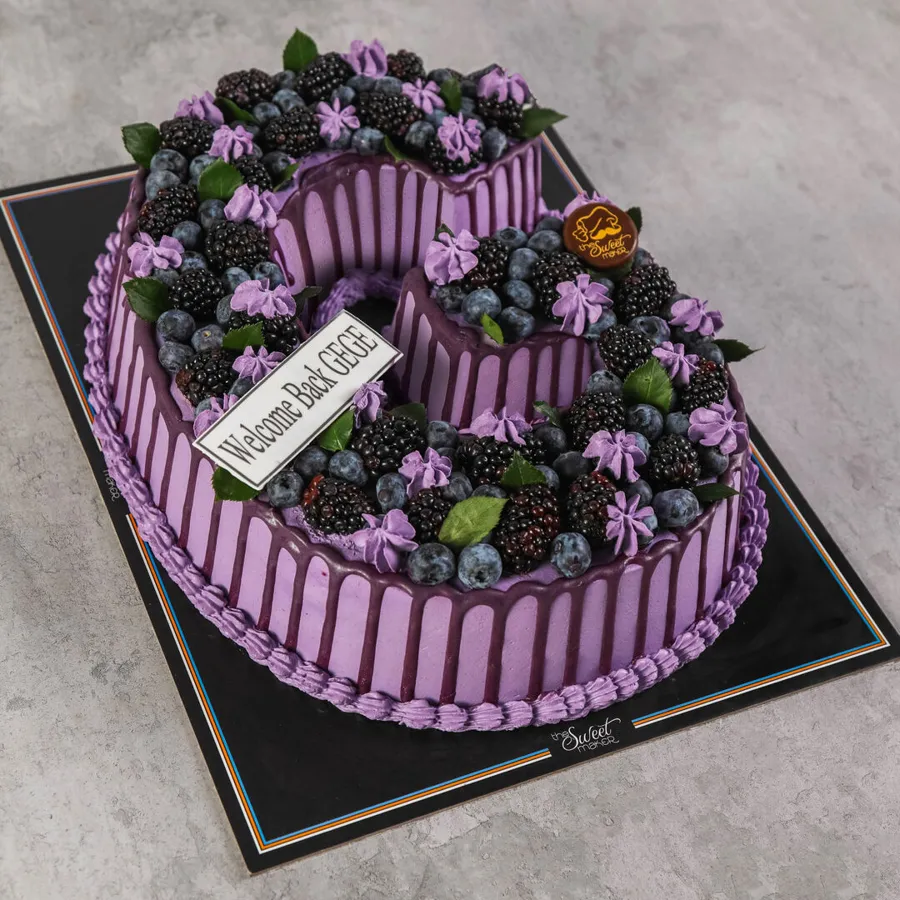 Black Blue Berry Letter Cake