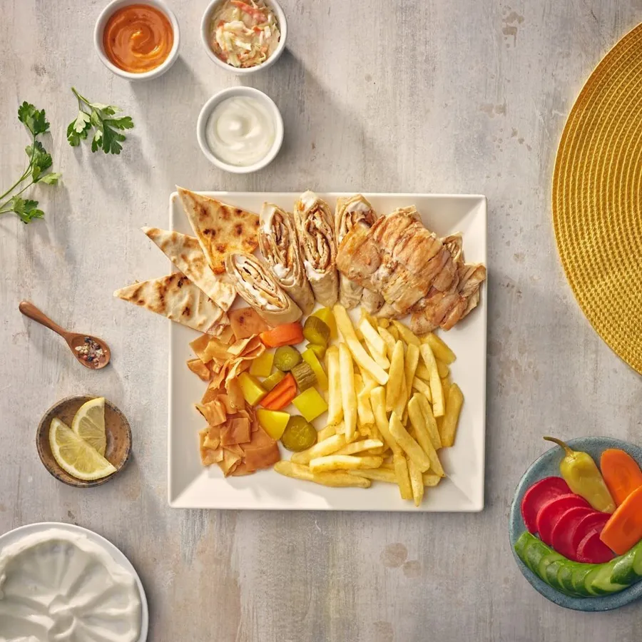 a meal Arabian Chicken Shawerma