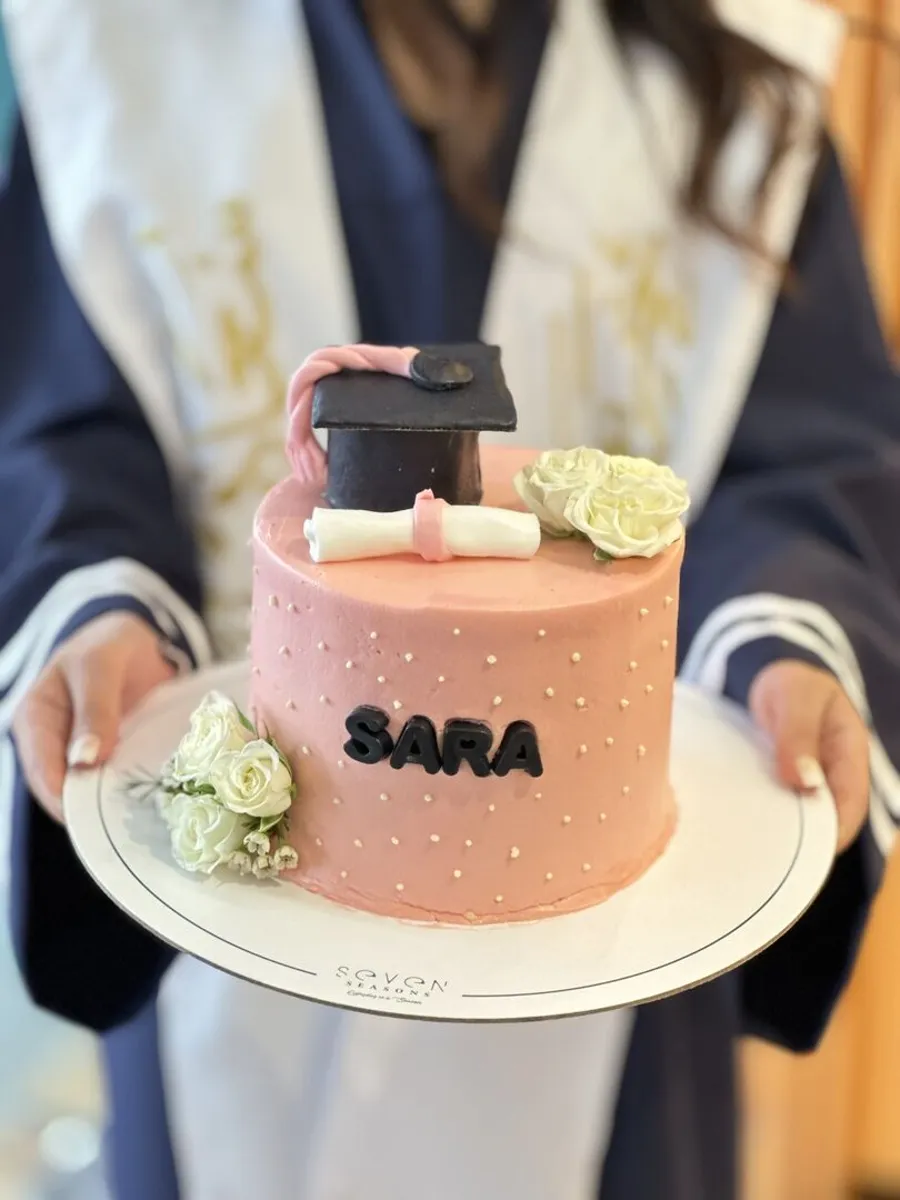 Pink Graduation Cake