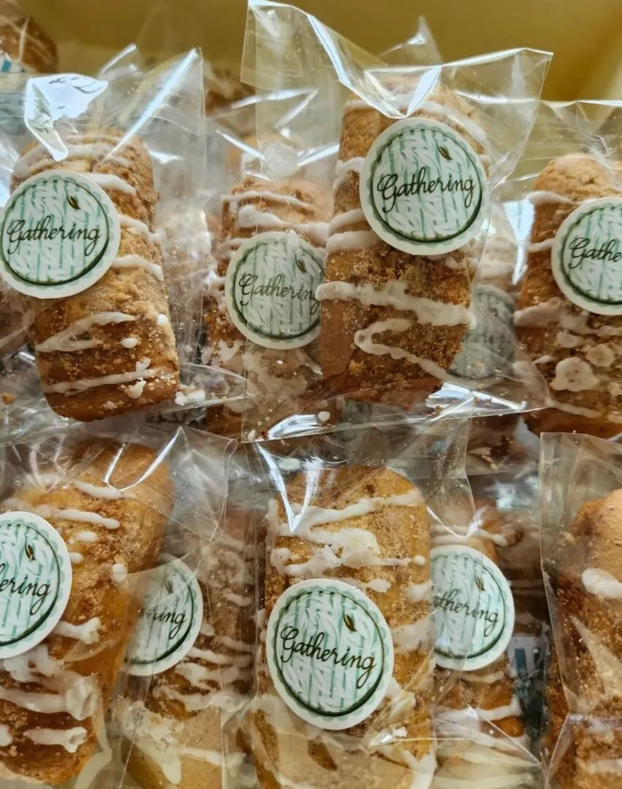 Family cinnamon coffee cake box wrapped in each
