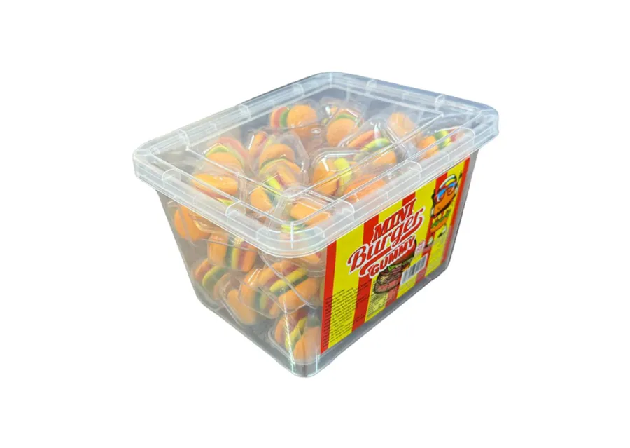 Mini Burger Gummy with Mixed Fruit Flavor 9gr x 50 Pieces
