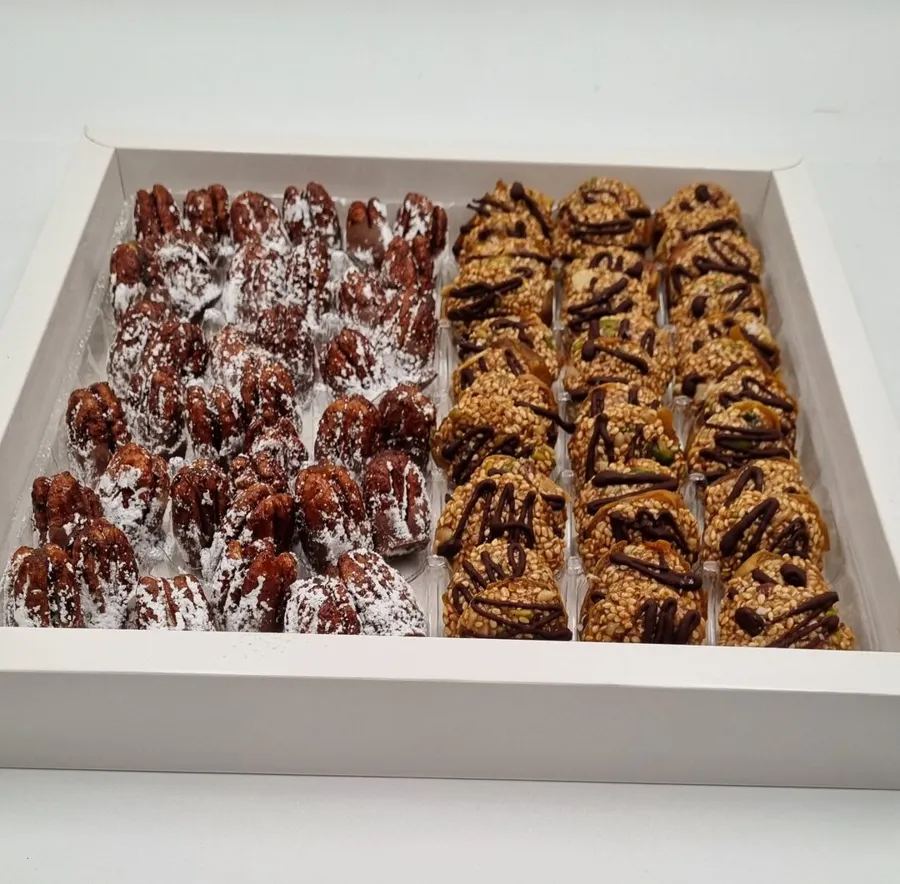 Box of mixed pecanized and sesame sweets