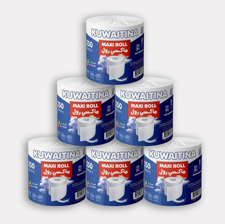 CARTON 6 PCS KUWAITINA TISSUE ROLL 250 METERS