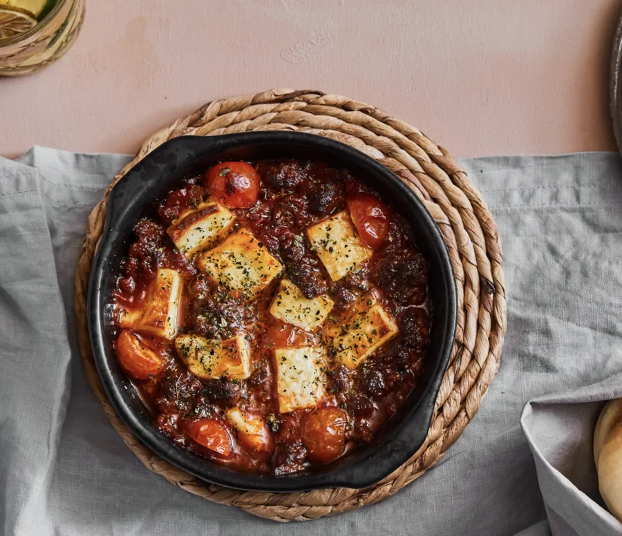 Baked Halloumi With Soujouk