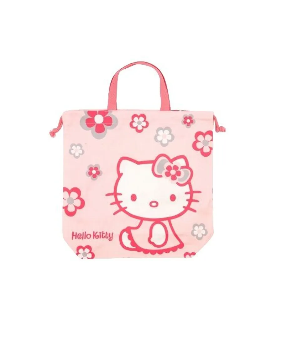 Hello Kitty Embroidered Logo Drawstring Bag