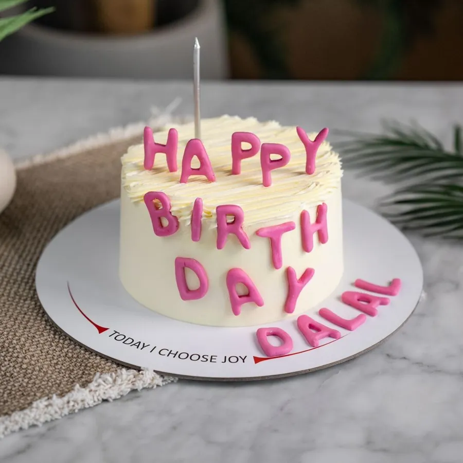 Pink Happy Birthday Art Cake