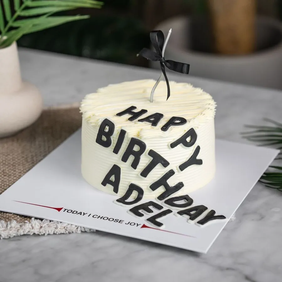 Black Happy Birthday Art Cake