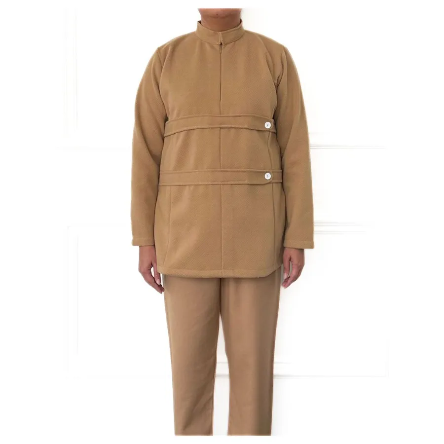 Double Belted wool top/cotton bottom