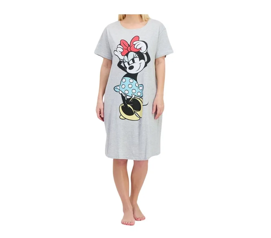 Minnie Mouse Long Pajama Dress - Grey