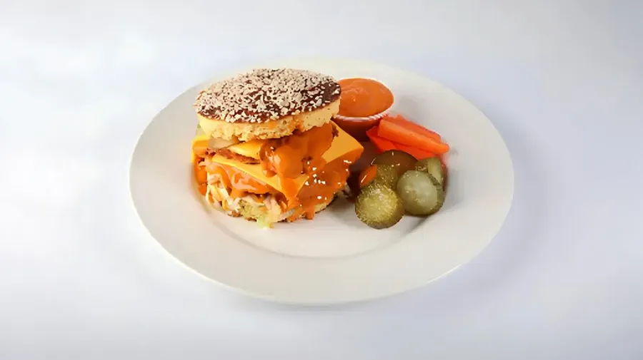 Hungry wolf chicken burger