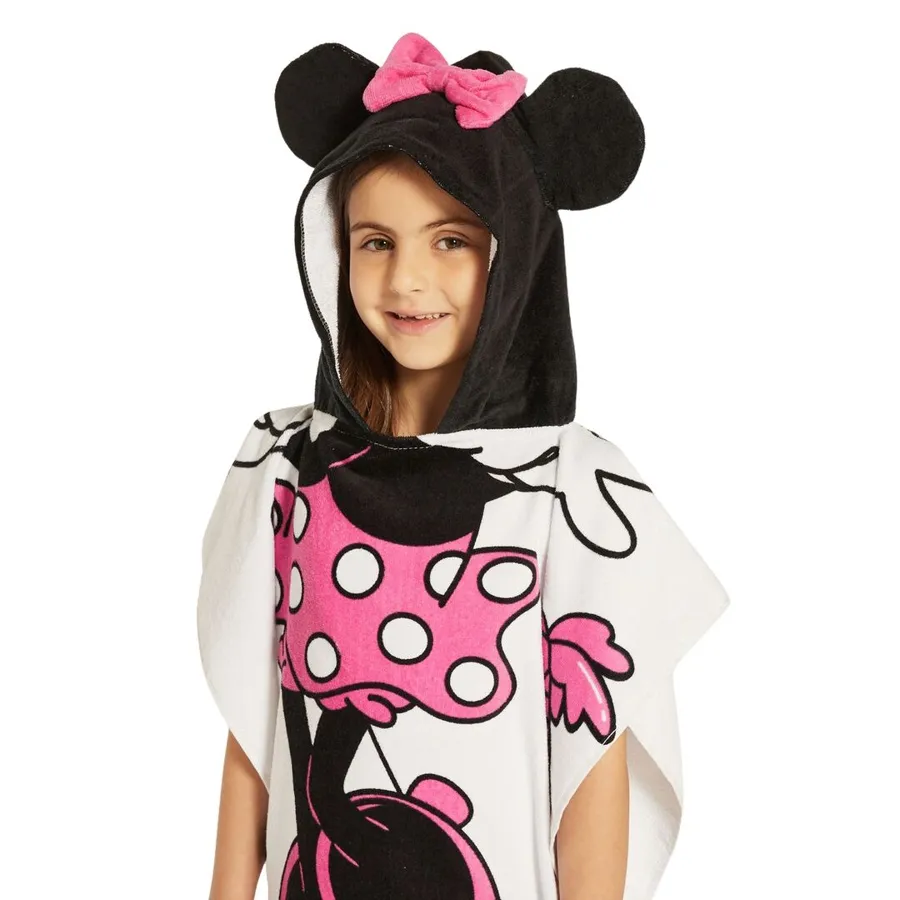 Minnie Mouse Print Hooded Poncho Towel