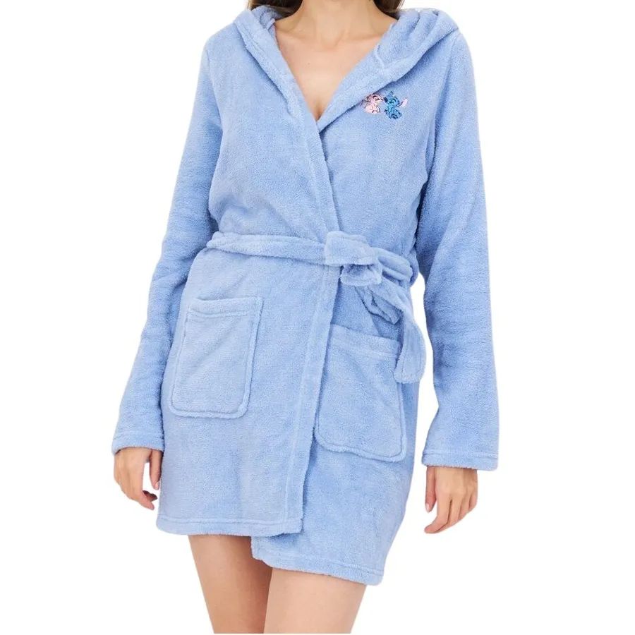 Stitch Belted Soft Robe - Blue
