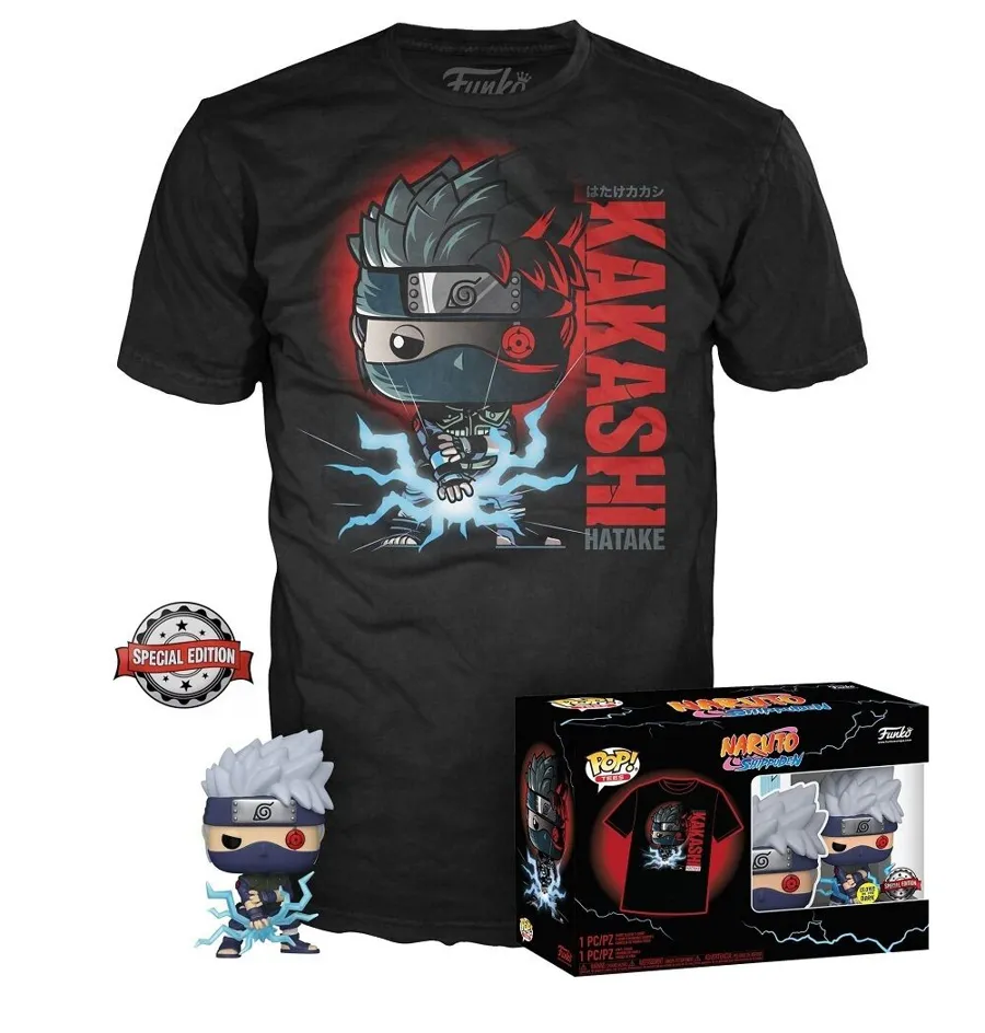 Funko POP! Special Edition Naruto Kakashi Glow in the Dark - Tshirt & Figure