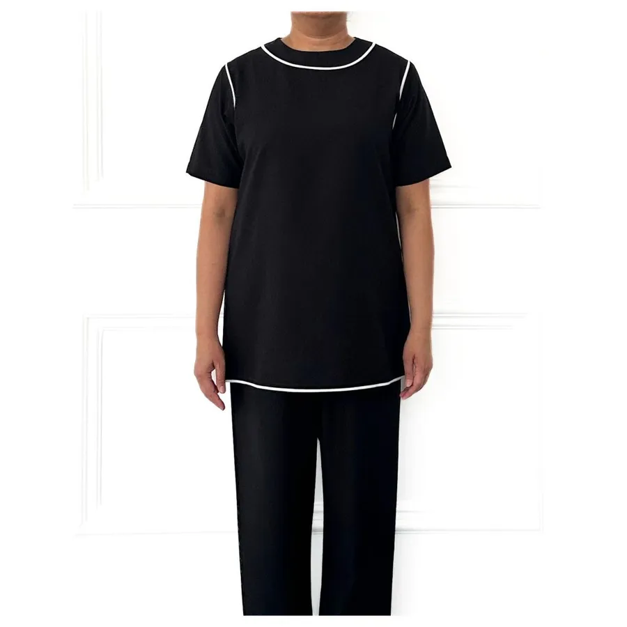 Trimmed Turtleneck/trimmed Shoulders set