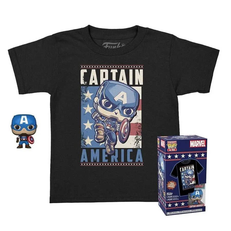 Captain America Kids Tshirt & Pocket POP! Figure - Special Edition