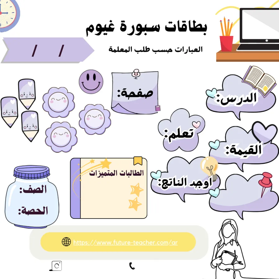مجموعة سبورة غيوم بنفسجي
