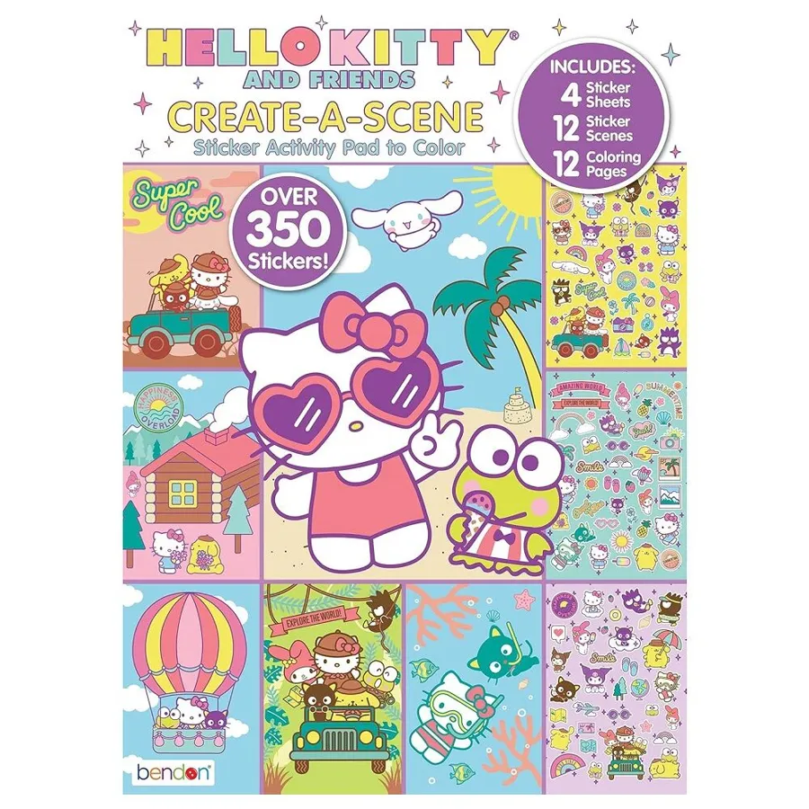 Hello Kitty & Friends Create a Scene Activity Pad to Color - Over 350 Stickers