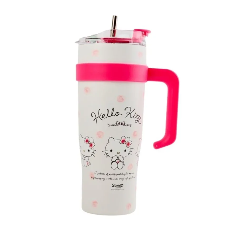 Hello Kitty Stainless Steel Tumbler with Handle & Straw