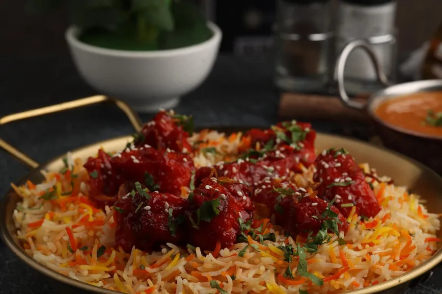 Salmon 65 with Biryani Rice
