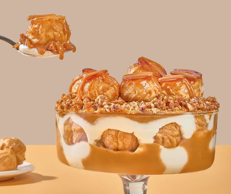 Salted Caramel Diplomat Chou Triflle