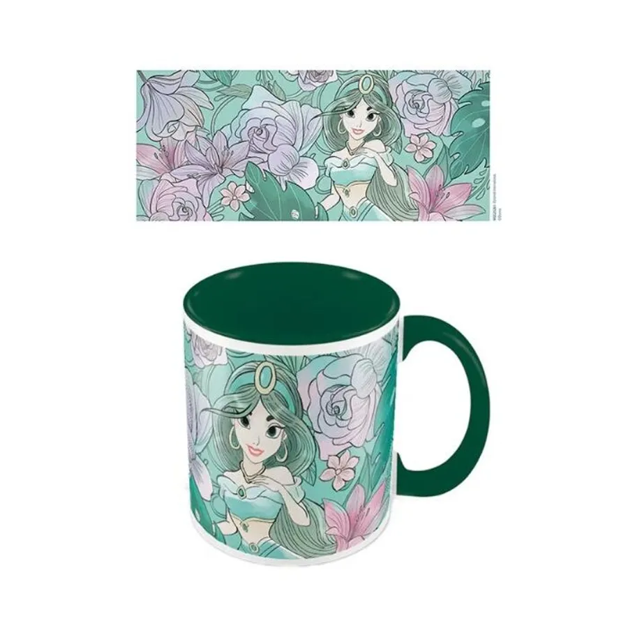 Disney Aladdin (Floral Jasmine) Green Inner Colour Mug