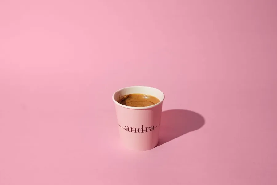 Premium chocolate and espresso shot with a little bit of milk