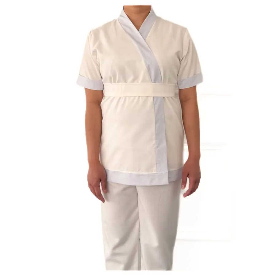 Mini striped trimmed set with Detachable belt.