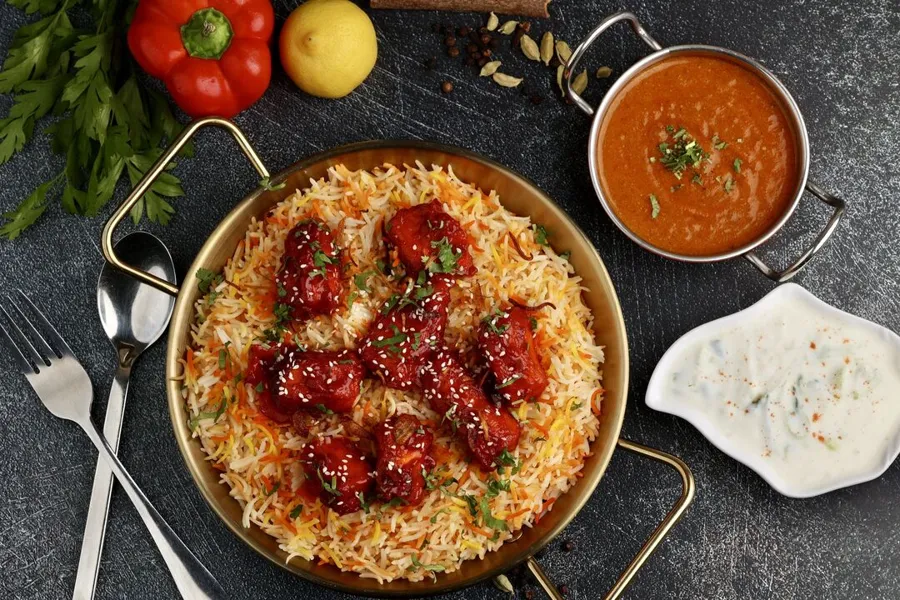 Chicken 65 with Biryani Rice