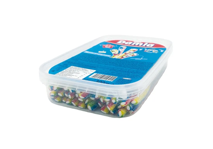 Tayas Damla Turkish Sour Rainbow Pencil Liquorice with Fruit Flavor 300gr