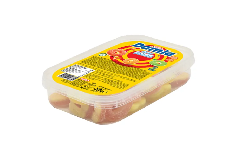 Tayas Damla Turkish Sour Rings with Mixed Fruit Flavor Gummy 300gr