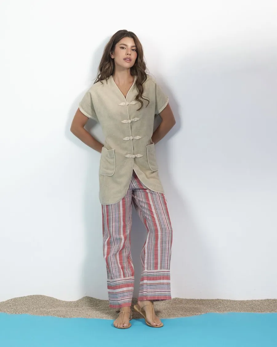 Striped Linen Pants