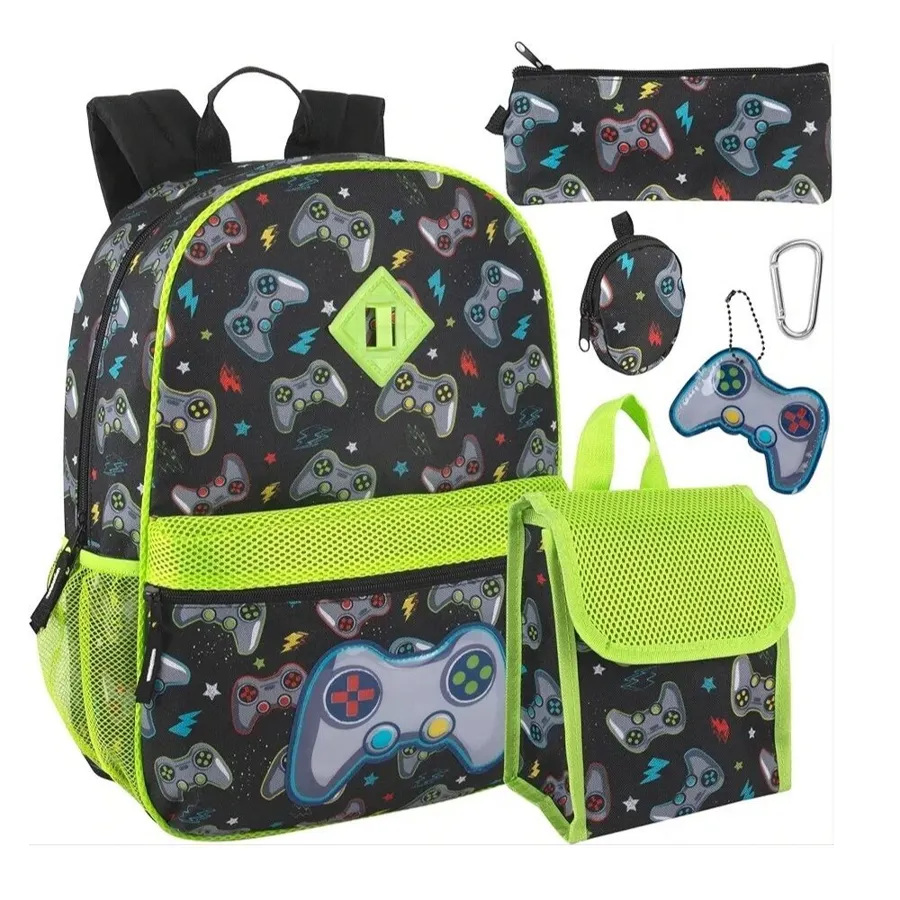 6 in 1 School Bag Set - Gaming