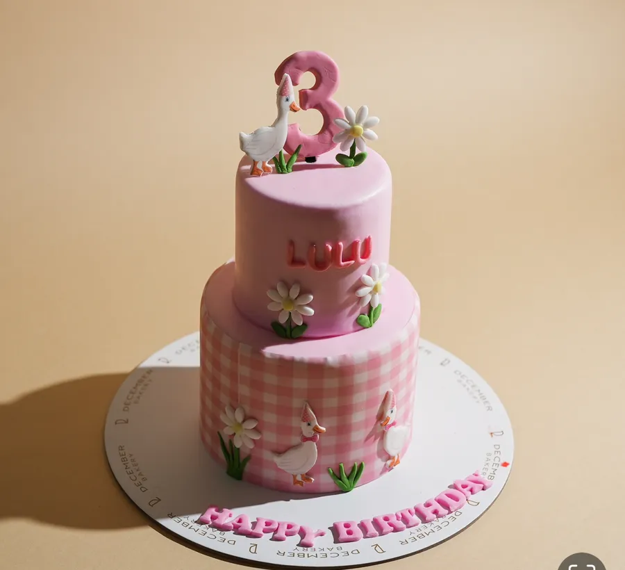 Pink goose cake double 6 inch mix chocolate vanilla