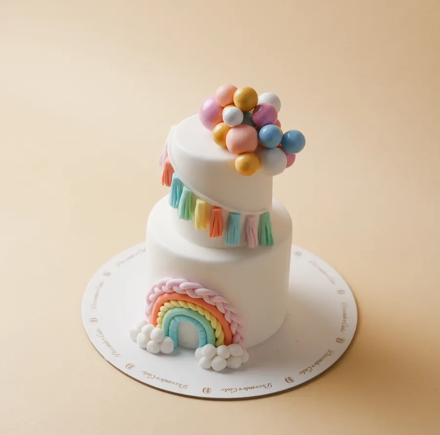 Double colorful cake 6inch mix chocolate vanilla